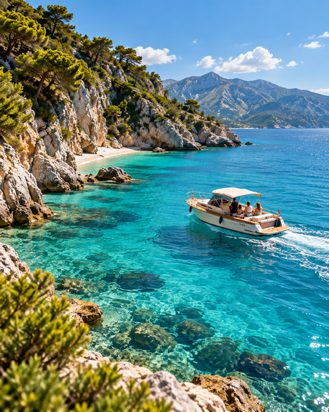 Boat tour along Albania's turquoise coast